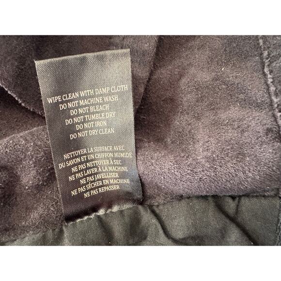 Blank NYC Mixed Media Drape Front Jacket Small Black Sued Faux Leather - Picture 6 of 9